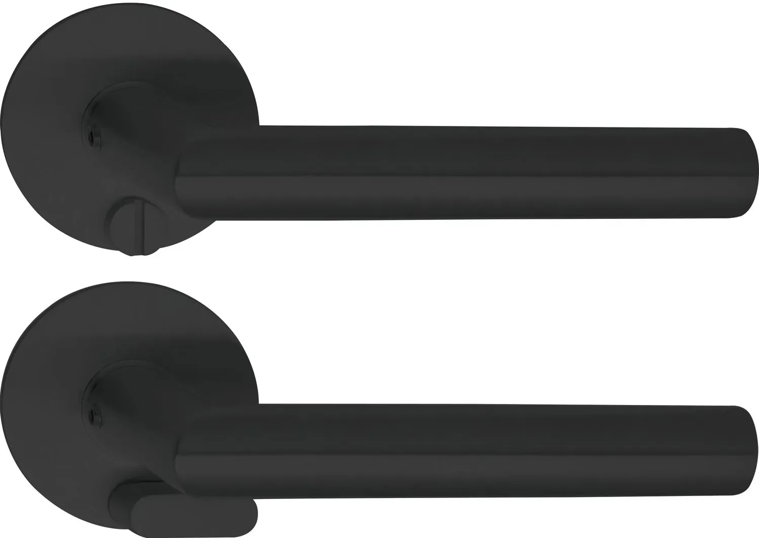 SOLIDO Solo Drückergarnitur NORWEGEN - Flachrosette rund WC, Notöffner, schwarz