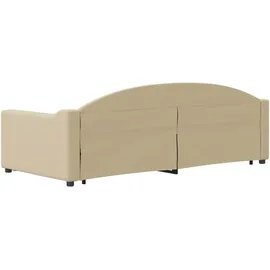 vidaXL Tagesbett Ausziehbar mit Schubladen Creme 90x200 cm Stoff