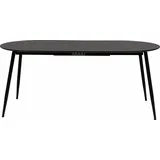 Trisens Esstisch Rodrigo ausziehbar 120-150-180 x 80 cm 4-10 Personen Ovaler Küchentisch mit Metallgestell für Küche, Esszimmer Holz Optik, Farbe:Schwarz