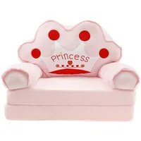 Guniata Faltbares Kindersofa,Bequemes Kleinkindstuhl,2-in-1 Kindersofa Ausklappbar,KindersofaBett Kindertag und Geburtstag Geschenk für Mädchen Jungen(Rosa Krone)
