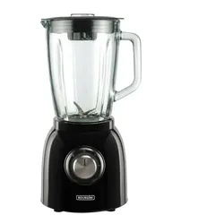 BOURGINI - Glasbecher-Mixer. 2 Geschwindigkeiten, Fassungsvermögen 1,5 L, 600 W Abnehmbare Klingen, Zerkleinert Eis. Schwarz