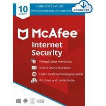 McAfee Internet Security 2025 ESD 10 Geräte 12 Monate ML Win Android iOS