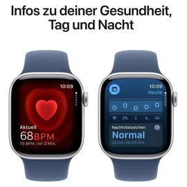 Apple Watch Series 10 GPS 42 mm Aluminiumgehäuse silber Sportarmband denim