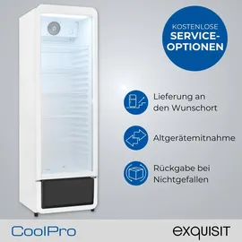 Exquisit GKS5260-GT-431D Getränkekühlschrank 280 l mit LED Umluft 5 verstellbare Ablagen