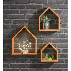Glorex  Design Rahmen Holz Häuser 3 Stück