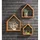 Glorex  Design Rahmen Holz Häuser 3 Stück