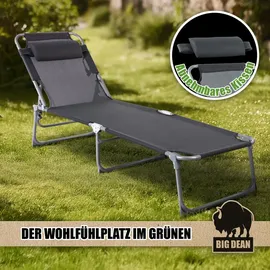 BigDean Sonnenliege 53 x 150 x 0 cm Dunkelgrau
