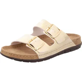 ROHDE Damen Pantolette gemusterter Zweiriemer mit Schnalle Rodigo-D 5872, Größe:41 EU, Farbe:Gold - 41