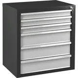 PROREGAL Schubladenschrank Kobra mit 6 Schubladen | HxBxT 75x70x43,5cm | Anthrazitgrau/Lichtgrau