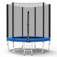 Oryxearth Trampolin Outdoor Ø183/244/305/427 cm, Rundes Gartentrampolin für Kinder, Externes Sicherheitsnetz, Sicherheitspolster, Leiter, Kantenschutz, Randabdeckung