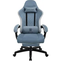 Luxuskollektion Gaming Bürostuhl Stoff 150 kg Hellblau 360° drehbar