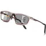 Lanomi Selbsttönende Gleitsichtbrille Schmal Herren Damen Rechteckig Progressive Multifokal Lesebrille UV400 Schutz Lesesonnenbrille mit Photochrome Grau Braun Rhamen Brille 2.0 - M