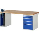 Rau Werkbank Modell 7511 mit 5 Schubladen und Schrank BxTxH 2000x900x840mm