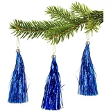 Lamettini Lametta Anhänger Christbaumschmuck Weihnachtsanhänger (50, Blau)