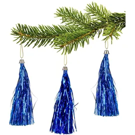 Lamettini Lametta Anhänger Christbaumschmuck Weihnachtsanhänger (50, Blau)
