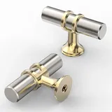 9BUILD 10 Stück Möbelknöpfe Nickel Gold Schrankknöpfe Gerändelte Türknauf Schubladenknöpfe Knauf Für Schrank Kommodenknöpfe EU0044