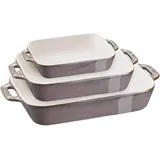 Staub Ofenformenset 3-tlg. Rechteckig Antik-Grau