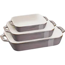 Staub Ofenformenset 3-tlg. Rechteckig Antik-Grau