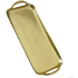 MARELIDA Dekotablett Dekoteller Serviertablett mit Griffen 36cm gold