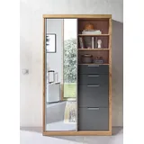 Innostyle Garderobenschrank »SINGLE TWO«, (1 St.), 1 Spiegel-/Schiebetür, 2 Schubkästen, 2 Klappen, etc., braun