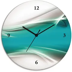 Wanduhr ARTLAND "Kreatives Element", blau, T:1,8cm, Wanduhren, wahlweise mit Quarz- oder Funkuhrwerk, lautlos ohne Tickgeräusche