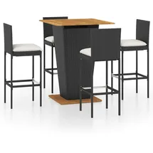 vidaXL Gartenbar Set 5-tlg. Schwarz