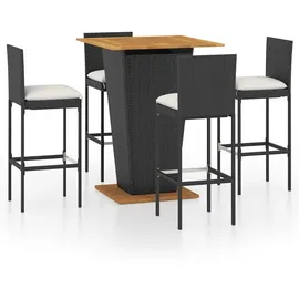 vidaXL Gartenbar Set 5-tlg. Schwarz