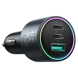 Joyroom JR-CCN07 145W KFZ-Ladegerät 2xUSB-C USB-A mit 100W USB-C Kabel grau/schwarz