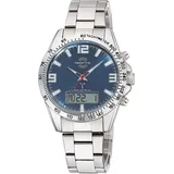 Master Time MTGA-10875-32M Herren-Armbanduhr Funk Sporty Big Date Stahl/Blau