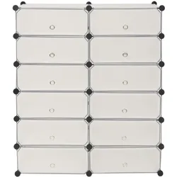 vidaXL Schuh-Organizer Zusammenklappbar mit 12 Fächern Weiß