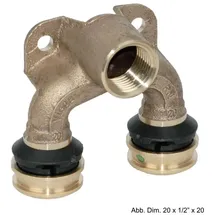Viega Raxofix Doppelwandscheibe 645953 16mmxRp 1/2x20mm, Siliziumbronze, mit SC-Contur