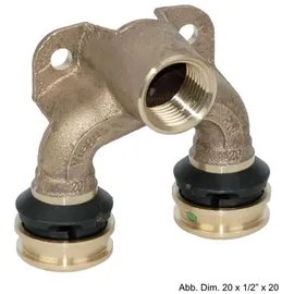 Viega Raxofix Doppelwandscheibe 645953 16mmxRp 1/2x20mm, Siliziumbronze, mit SC-Contur