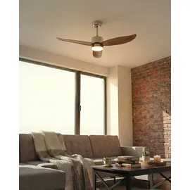 Beliani MAHAUT Deckenventilator 0 cm Braun/Silber