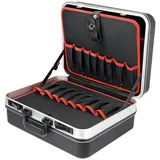 HMF Werkzeugkoffer Leer Werkzeugkiste Groß schwarz 47 x 40 x 22 cm