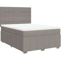 vidaXL Boxspringbett mit Matratze Taupe 140x200 cm Stoff
