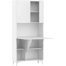 BIM Furniture Klappbare megan 1 Regale Haushaltsbüro Computertisch WEIß MATT / WEIß Glanz)