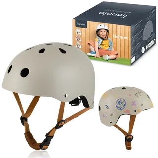 lionelo Kinderhelm verstellbar 50-56 cm, Kinnschutz, Intertek zertifizierter Helm für Mädchen und Jungen, Größe S