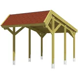 SKANHOLZ Einzelcarport Harz 3,21 x 5,60 m grün inkl. Pfostenanker