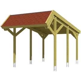SKANHOLZ Einzelcarport Harz 3,21 x 5,60 m grün inkl. Pfostenanker