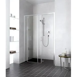 Kermi Liga Duschtür Schiebetür links 136-141 x 200 cm silber ESG klar LID2L14020VAK