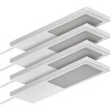 SO-Tech - Sotech Led-möbelleuchte GIULIA Ii ohne Sensor silbergrau, 2700k warmweiß inkl. Trafo & Verteiler, 4er Set