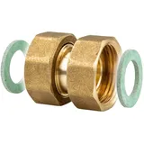 tecuro Verschraubung Üwm/üwm 3/4 x 3/4 Zoll, Dn 15 - flachdichtend, - Ms Blank Cw617n