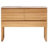 Tikamoon Badezimmermöbel Edgar aus massivem Teakholz und Premium-Terrazzo Rosa 120 cm