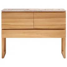 Tikamoon Badezimmermöbel Edgar aus massivem Teakholz und Premium-Terrazzo Rosa 120 cm