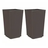 vidaXL Pflanzkübel 2 Stk. 32,5X32,5X57 Cm Pp Anzahl im Paket: 2 Farbe: Braun - 2 Jahre Gewährleistung - mind. 14 Tage Rückgaberecht - Braun