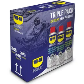 WD-40 Specialist Motorbike Motorradpflegeset 1x Kettenspray, 1x Kettenreiniger, 1x Wachspolitur (3x 400ml)