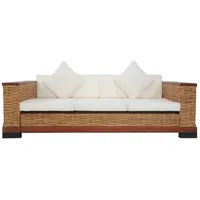 vidaXL 3-Sitzer-Sofa Rattan natur