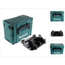 Makita MAKPAC 3 Systemkoffer ( 821551-8 ) + Einlage für 4x BL1830B BL1840B BL1850B BL1860B Akku und DC18RD ( 838258-9 )