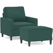 vidaXL Sessel mit Hocker Samt 50,5 x 80 x 62,1 cm Dunkelgrün