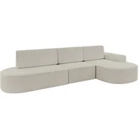 altdecor Eckcouch Cord 5-Sitzer Creme